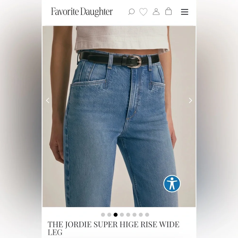 Favorite Daughter The Jordie Super High Rise Wide Leg. Color: Crosby, sz 29 NWT - Picture 3 of 13